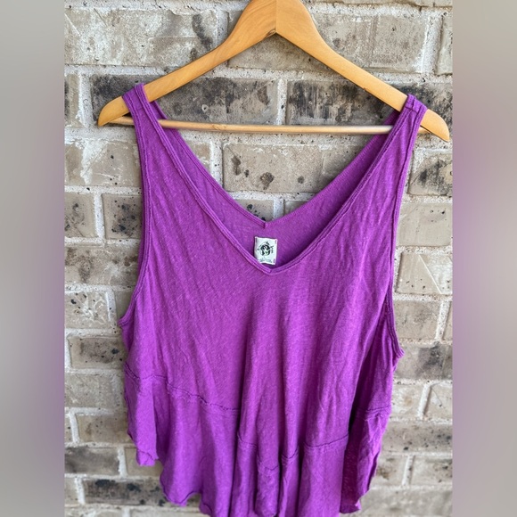 We The Free Free People Rosie drop waist tank Vibrant Purple V-Neck Size Large - Picture 12 of 16